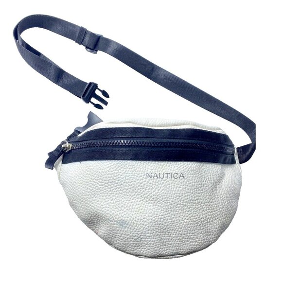 White Nautica Pouch Crossbody Designer Side Bag Unisex *Has defect* Read - Picture 1 of 12